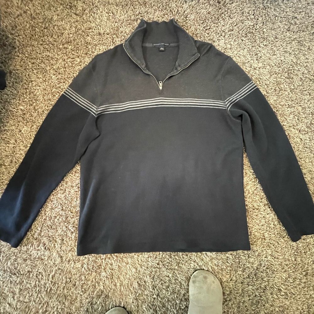 Banana Republic Men's Dark Gray Zip-Up Sweater